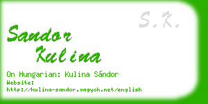 sandor kulina business card